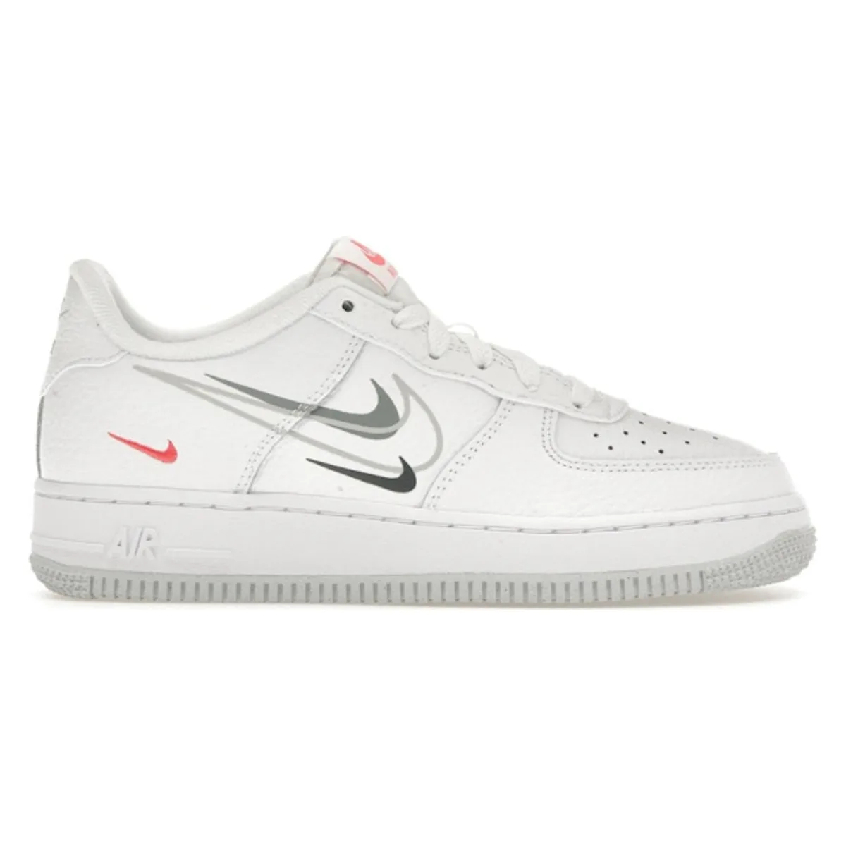 Nike Air Force 1 Low Multi-Swoosh White Particle Grey Photon Dust Bright Crimson (GS)