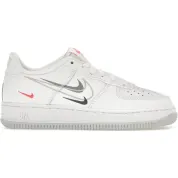 Nike Air Force 1 Low Multi-Swoosh White Particle Grey Photon Dust Bright Crimson (GS)