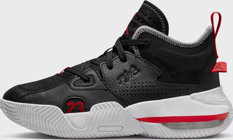 Jordan Stay Loyal 2 Black University Red Wolf Grey White (GS)