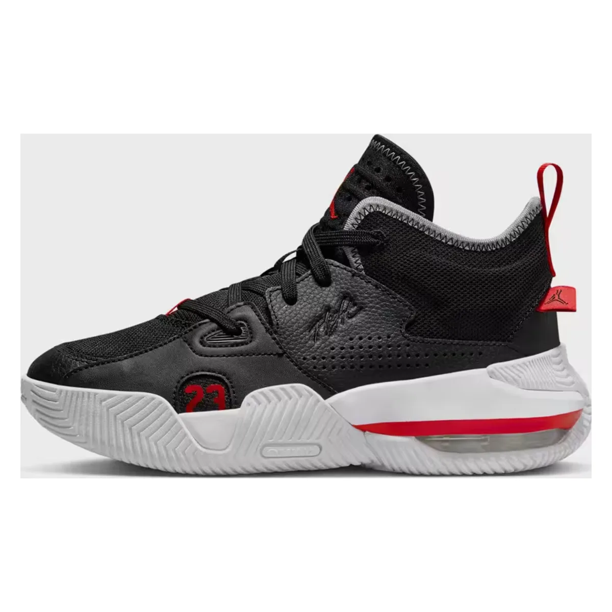 Jordan Stay Loyal 2 Black University Red Wolf Grey White (GS)