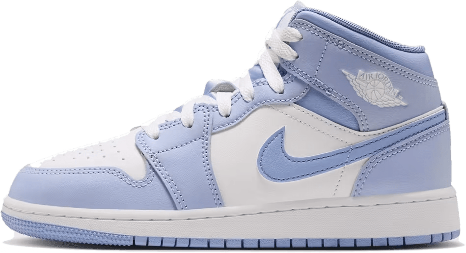 Air Jordan 1 Mid (GS) hydrogen blue/white/aluminum