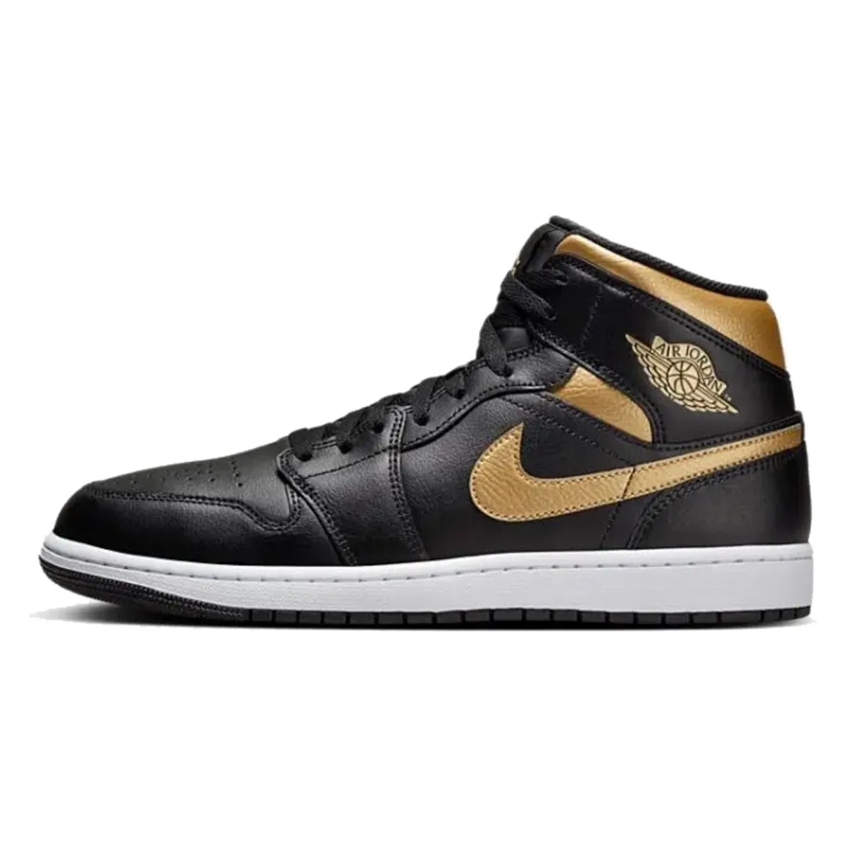 Air Jordan 1 Mid "Black Metallic Gold"