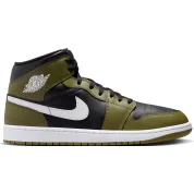 Air Jordan 1 Mid "Black White Olive"