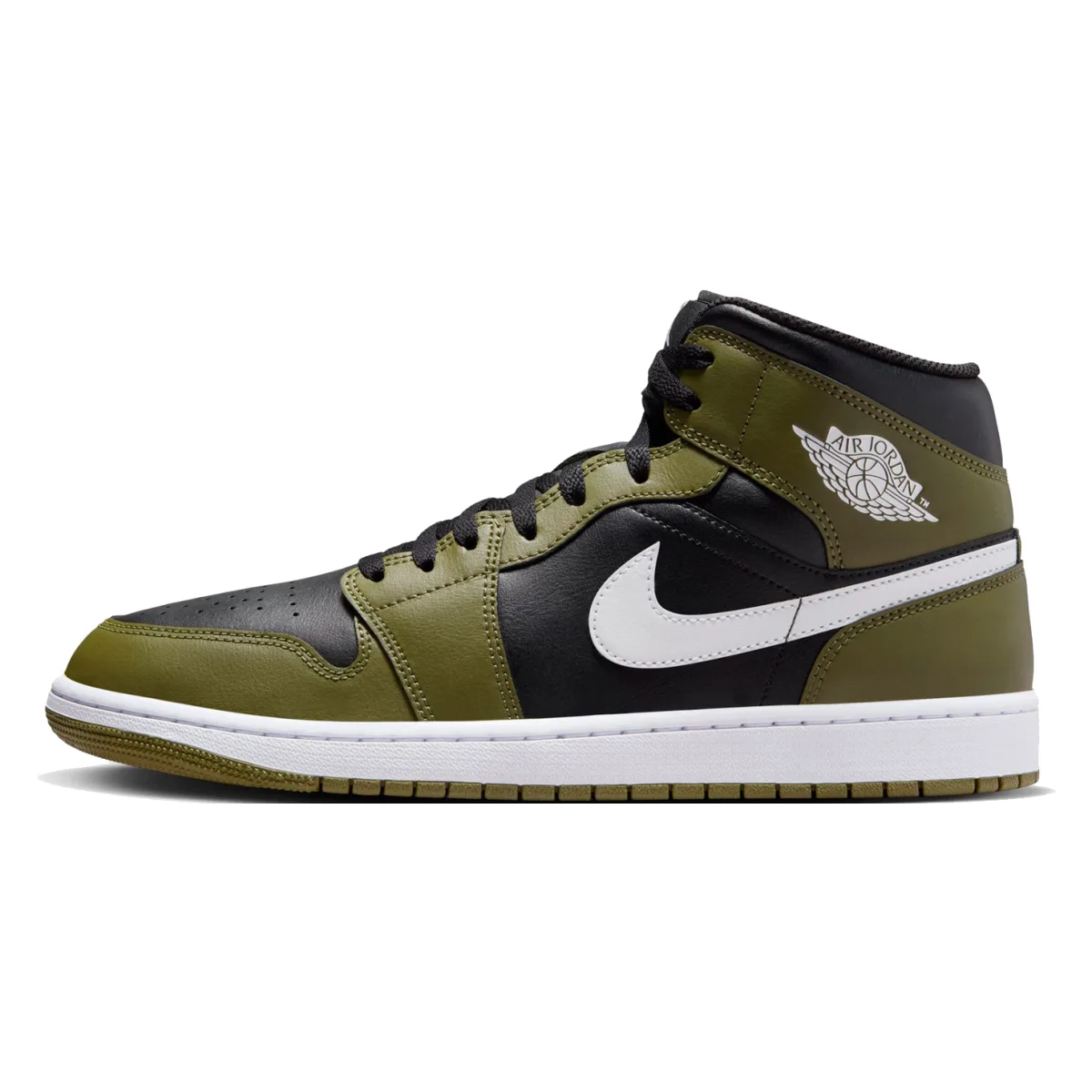Air Jordan 1 Mid "Black White Olive"