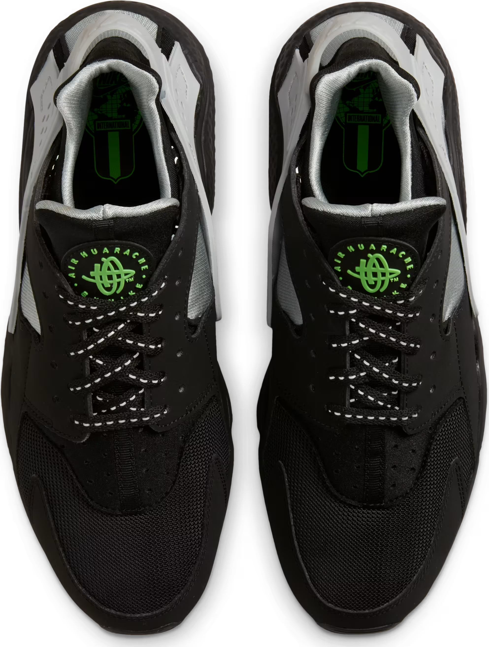 Nike Air Huarache Black Grey Neon Green