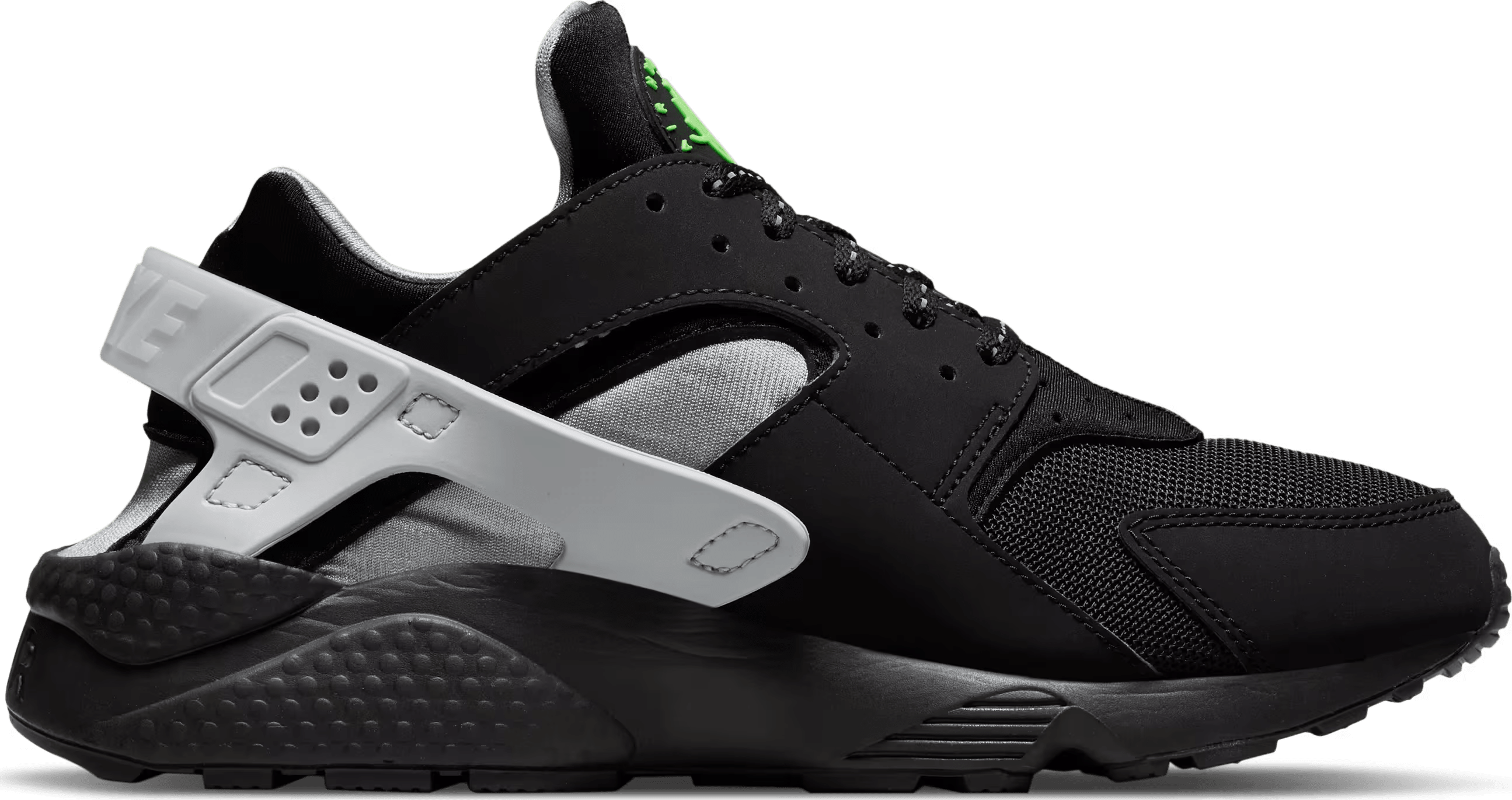 Nike Air Huarache Black Grey Neon Green