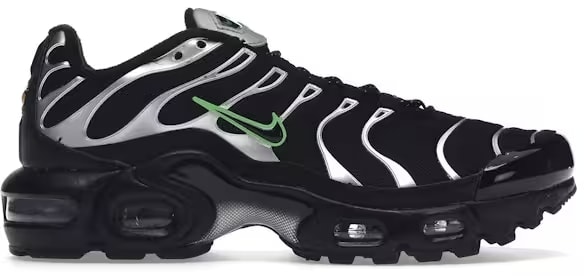 Nike Air Max Plus Black Green Strike Metallic Silver (GS)