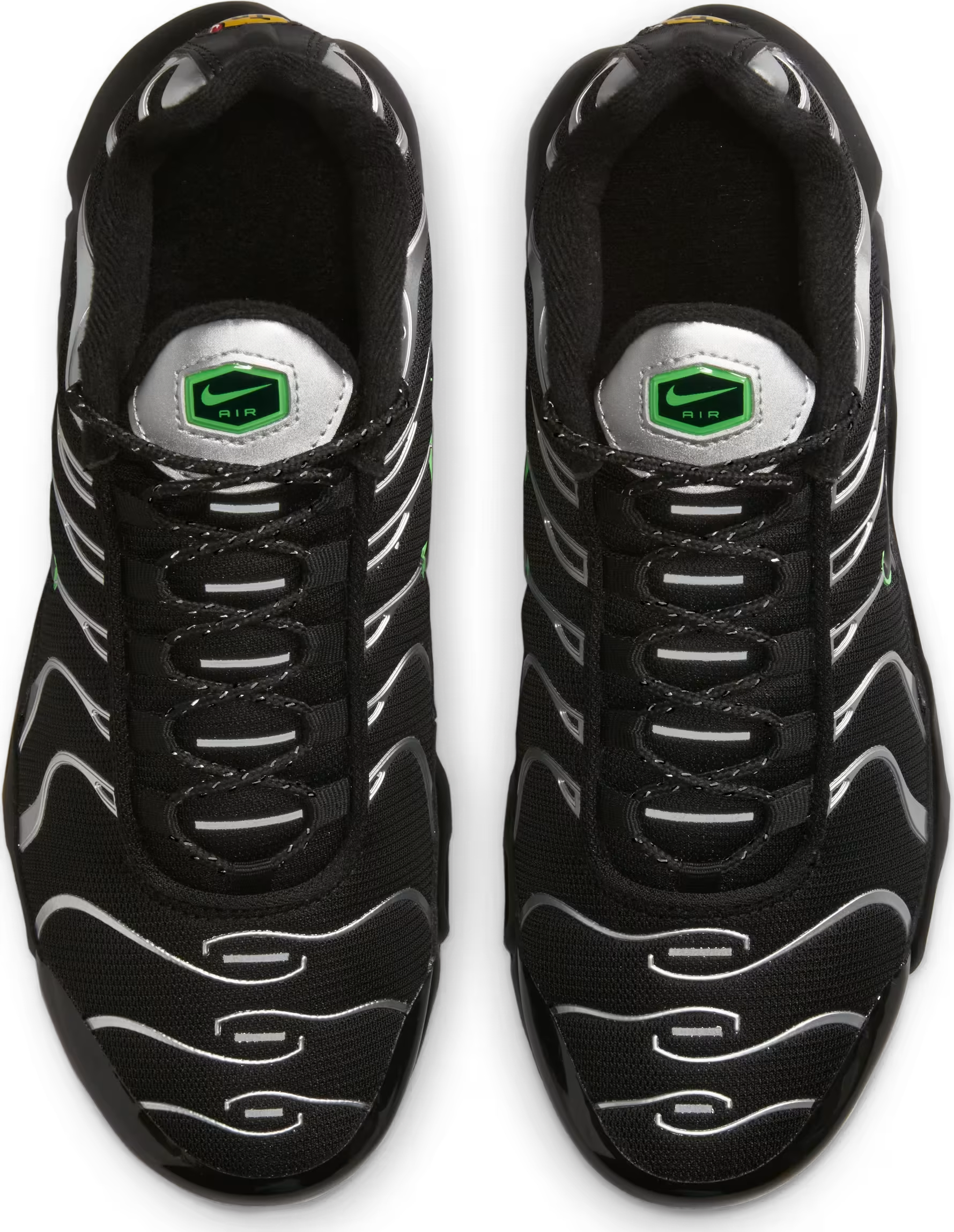 Nike Air Max Plus Black Green Strike Metallic Silver (GS)
