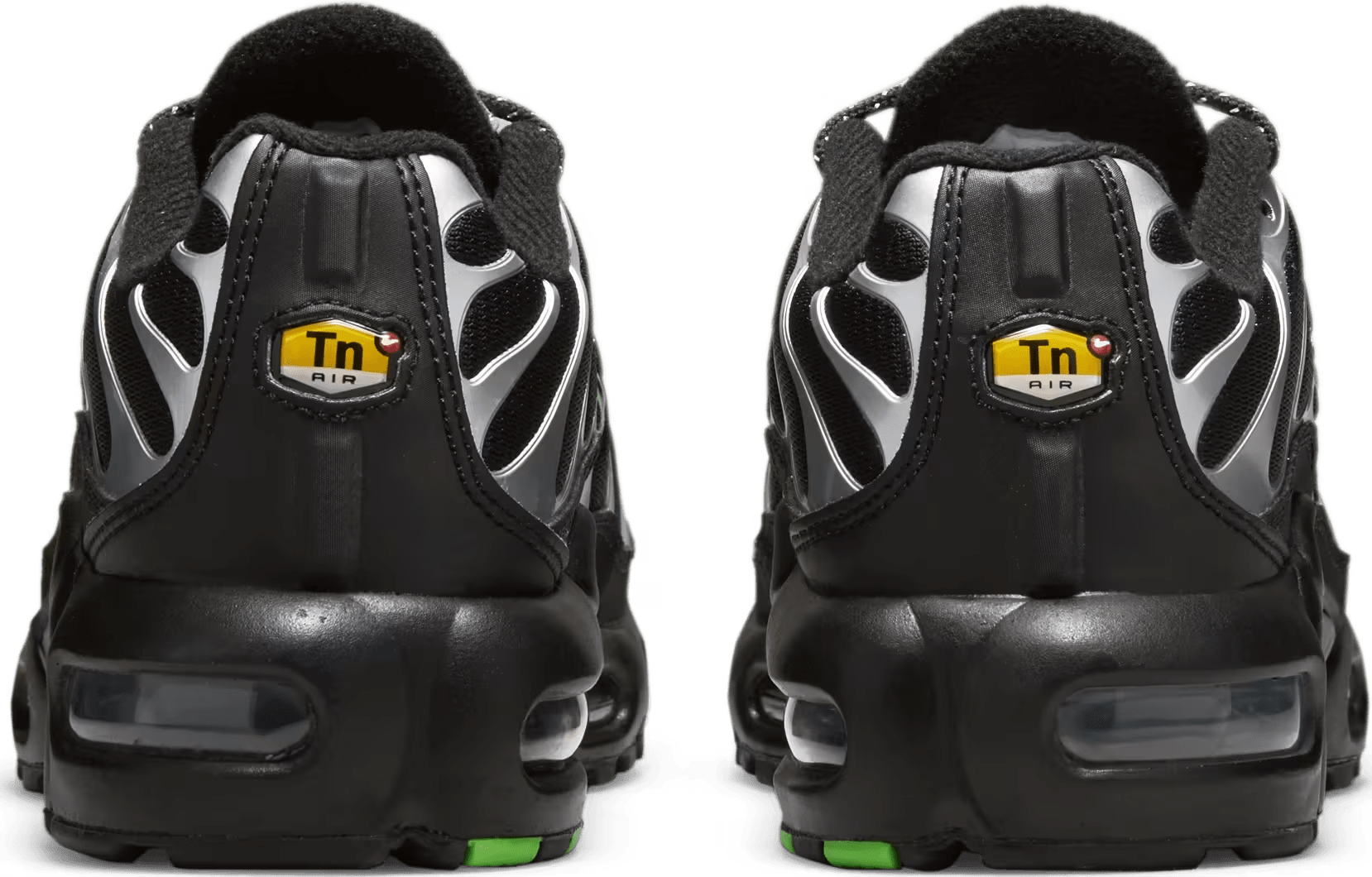 Nike Air Max Plus Black Green Strike Metallic Silver (GS)