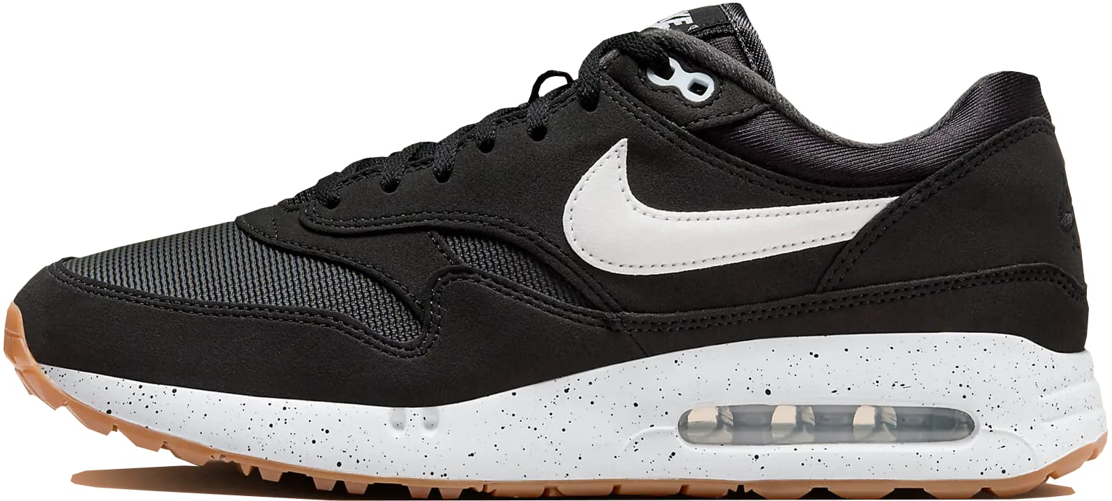 Nike air max 1 top zwart gum