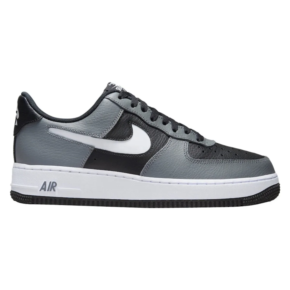 Nike Air Force 1 Low Grey Black Cut Out Swoosh