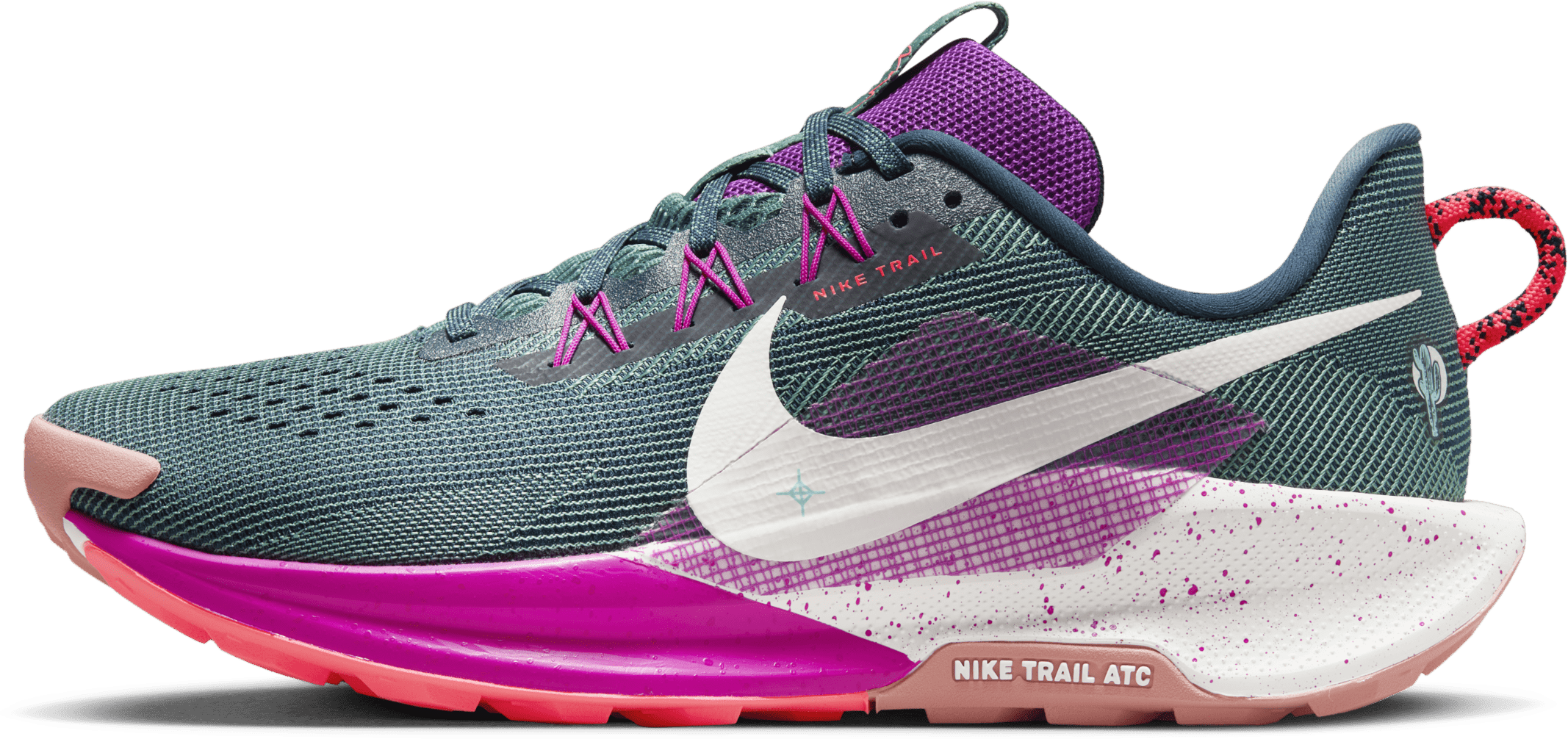 Nike React Pegasus Trail 5 Armory Navy Vivid Grape Green Frost Phantom