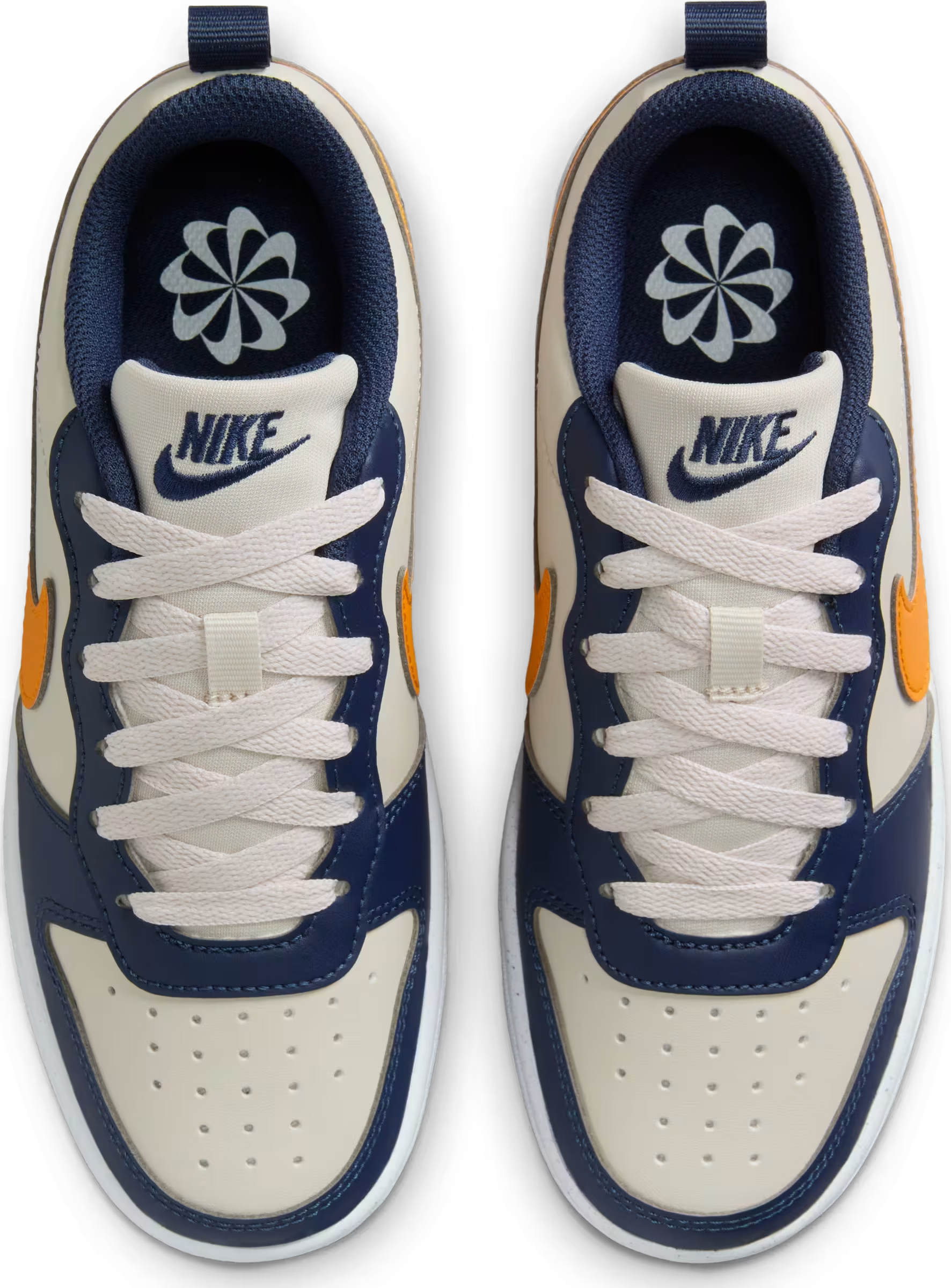Nike Court Borough Low Recraft Light Orewood Brown Midnight Navy White Orange Peel (GS)