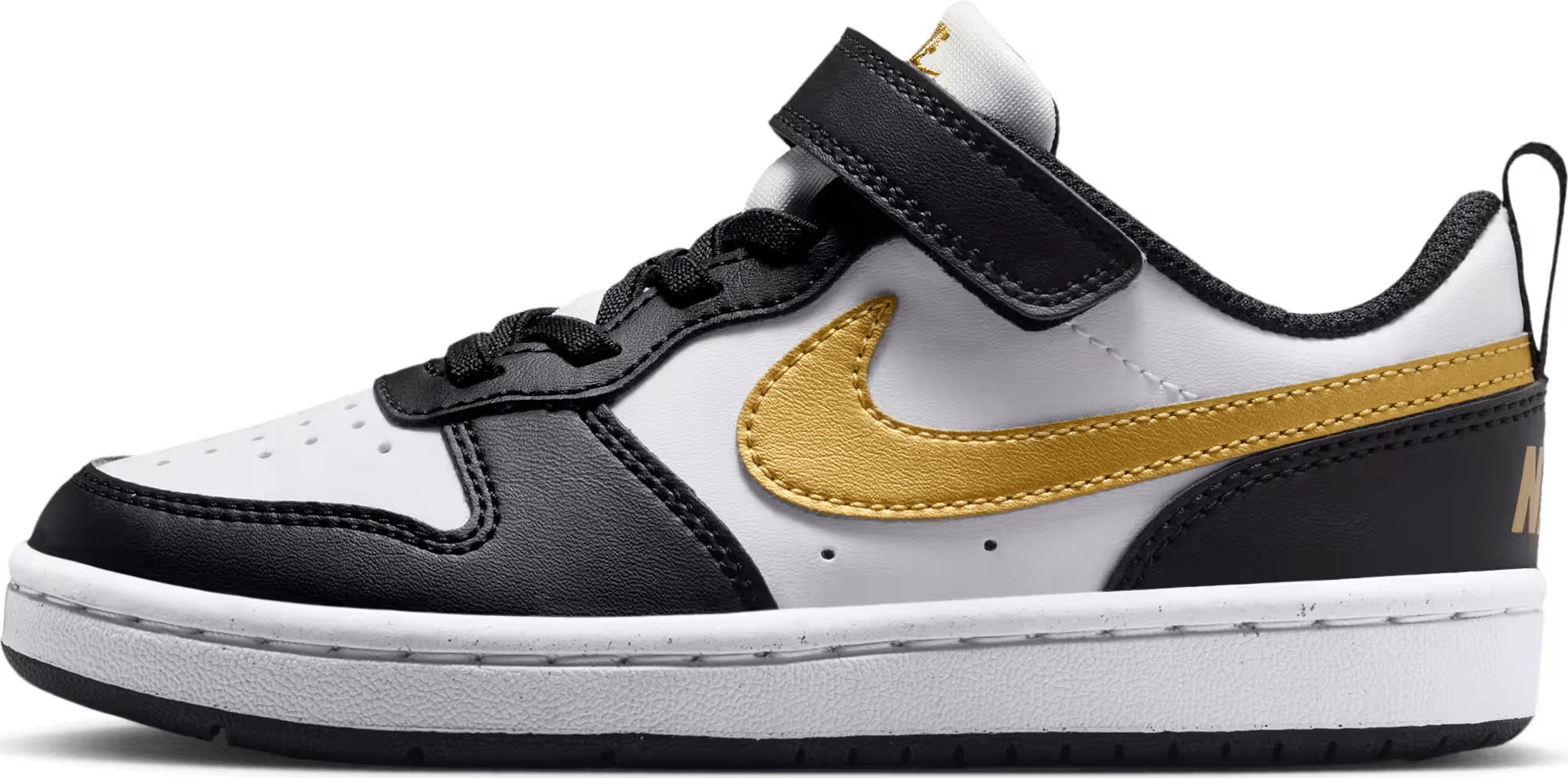 Nike Court Borough Low Recraft Black White Metallic Gold (PS)