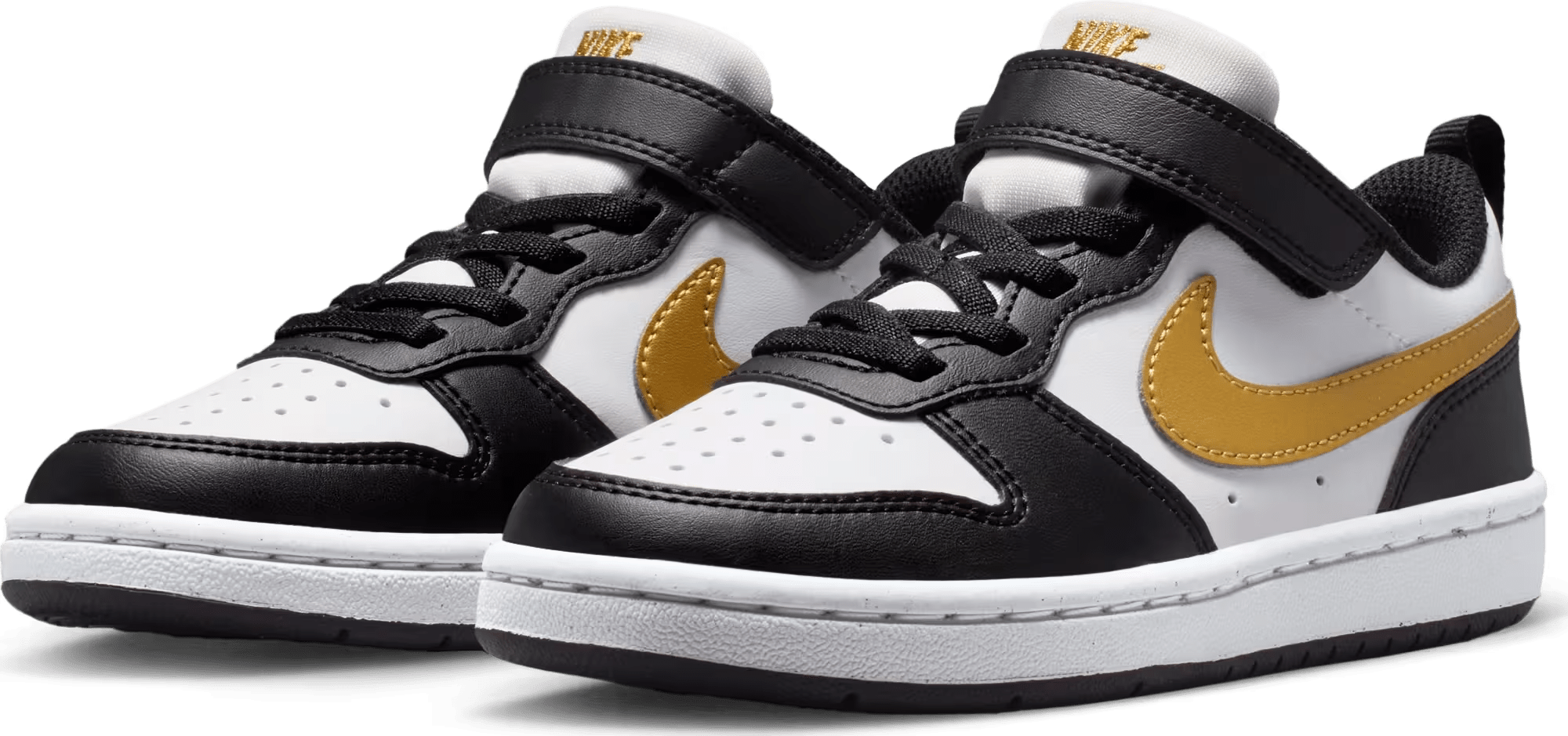 Nike Court Borough Low Recraft Black White Metallic Gold (PS)