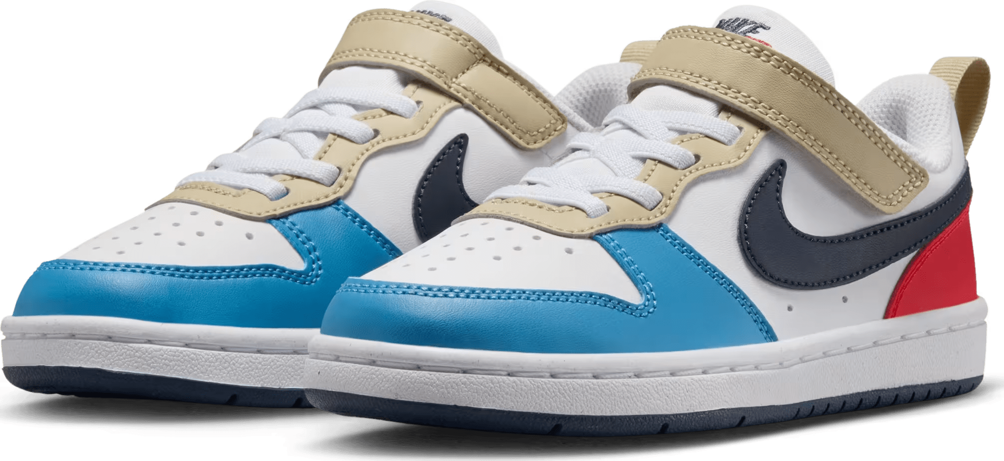 Nike Court Borough Low Recraft White Thunder Blue Light Crimson (PS)