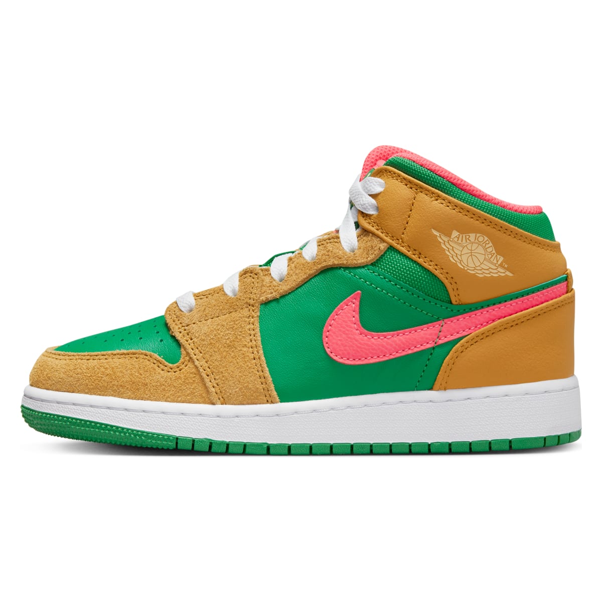 Air Jordan 1 Mid GS "Wheat Watermelon"