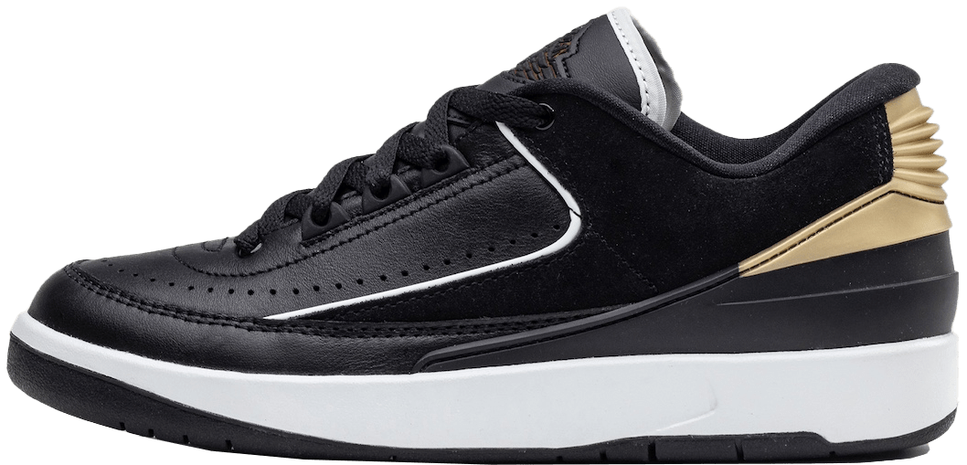 Air Jordan 2 Retro Low Wmns "Black Metallic Gold"