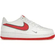 Nike Air Force 1 White Habanero Red Mini Swoosh (GS)