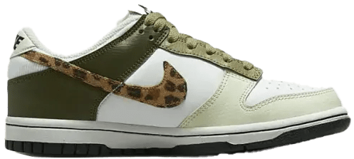 dunk low white leopard