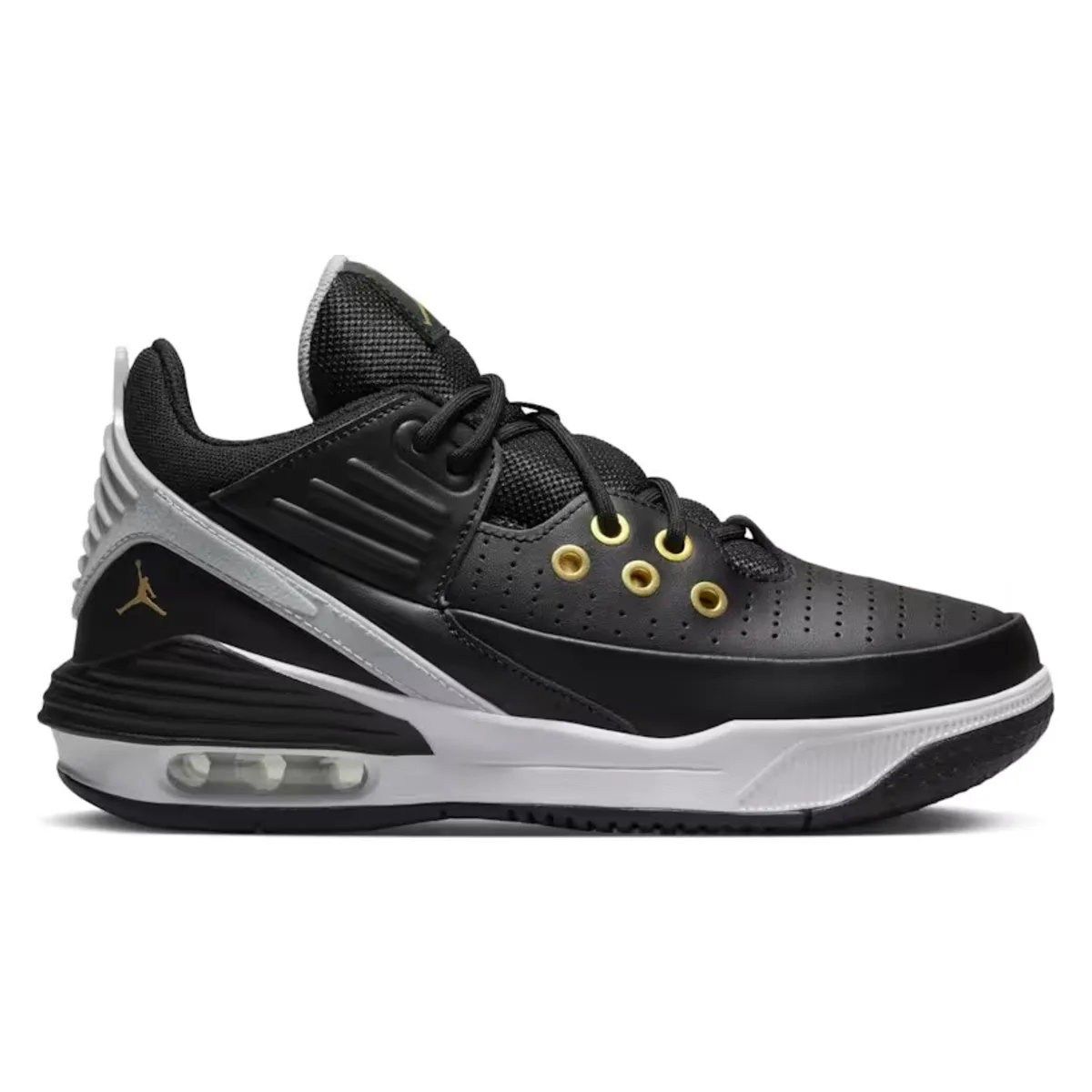 Jordan Max Aura 5 Black White Wolf Grey Metallic Gold (GS)