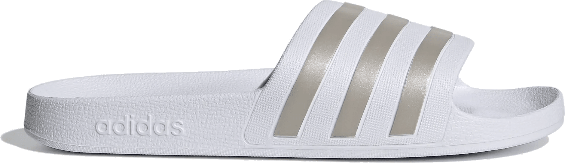 adidas Adilette Aqua Slides Cloud White Platinum Metallic