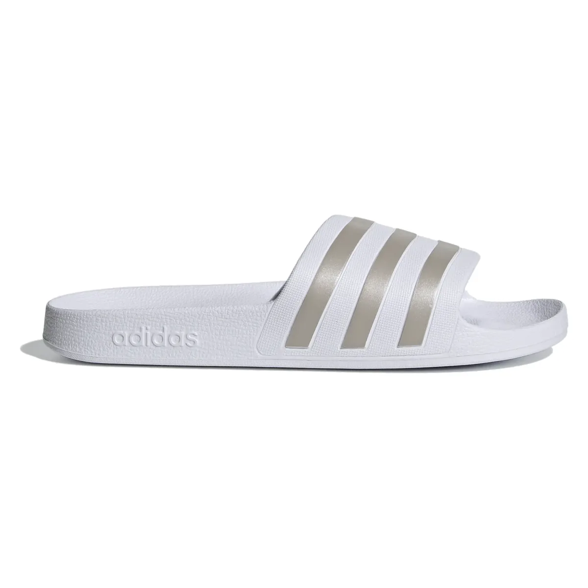 adidas Adilette Aqua Slides Cloud White Platinum Metallic