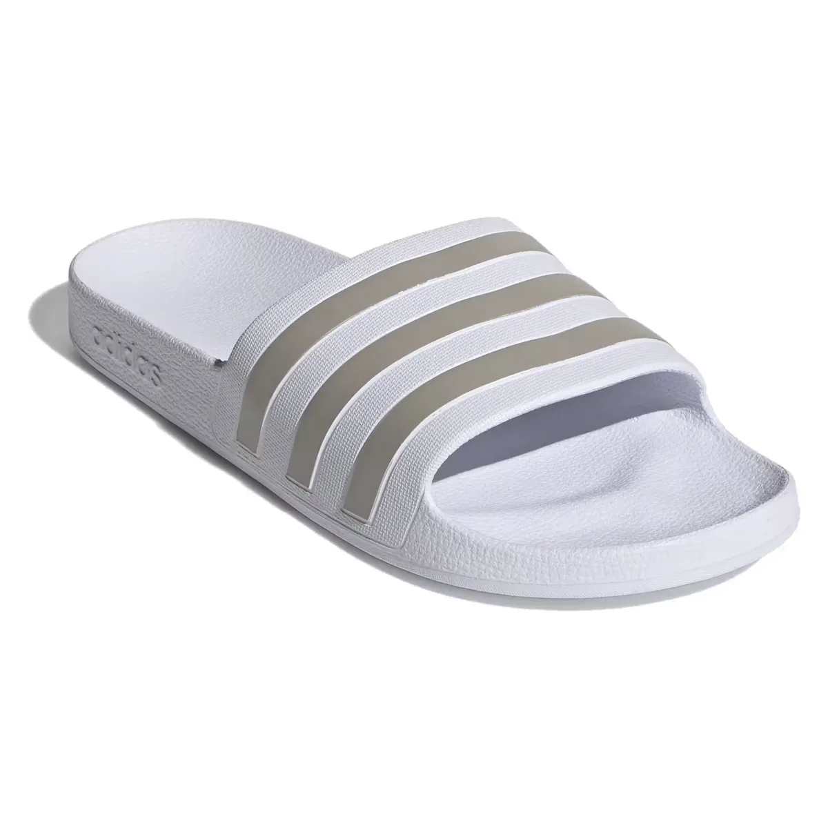 adidas Adilette Aqua Slides Cloud White Platinum Metallic