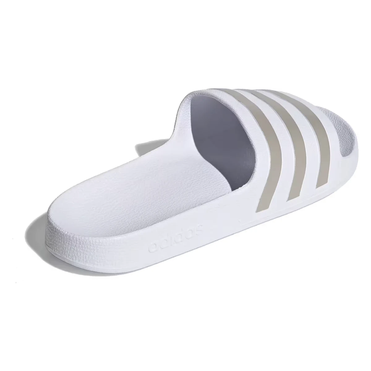 adidas Adilette Aqua Slides Cloud White Platinum Metallic