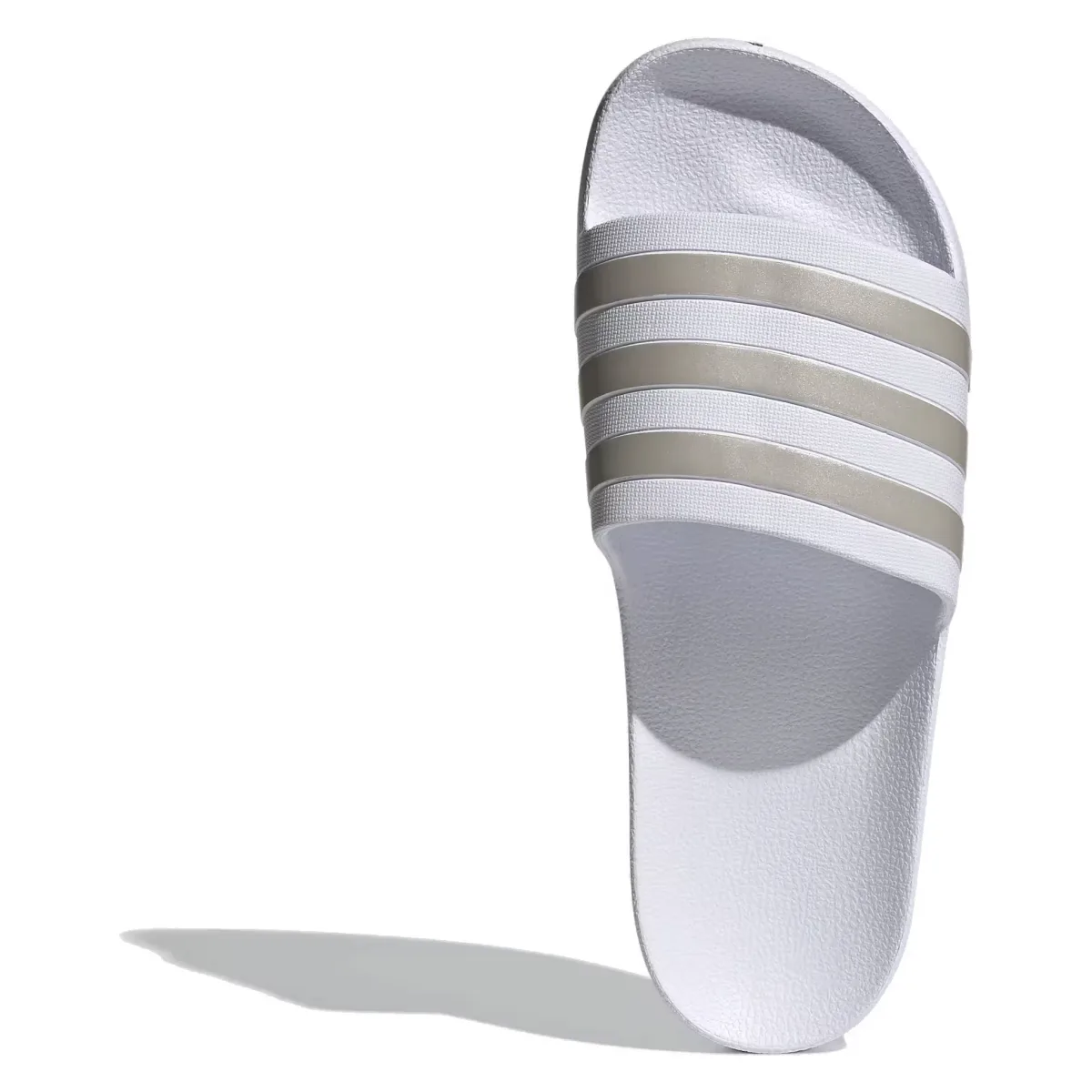 adidas Adilette Aqua Slides Cloud White Platinum Metallic