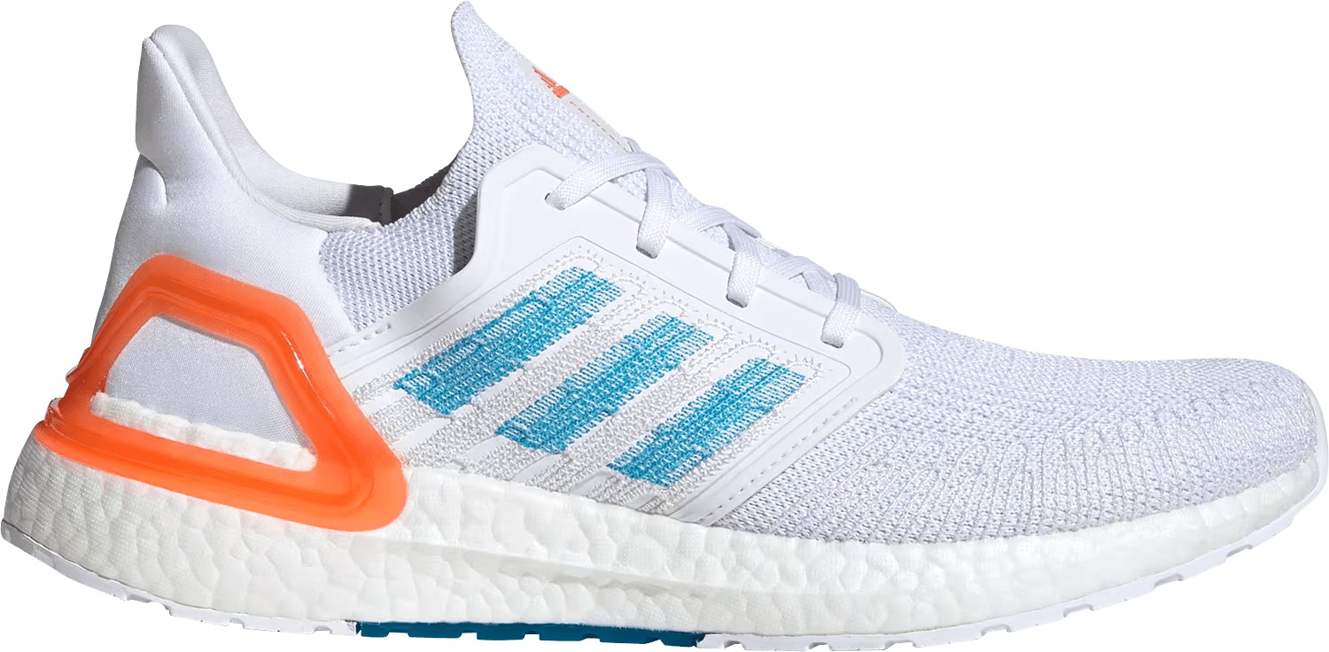 adidas Ultra Boost 20 White Sharp Blue True Orange