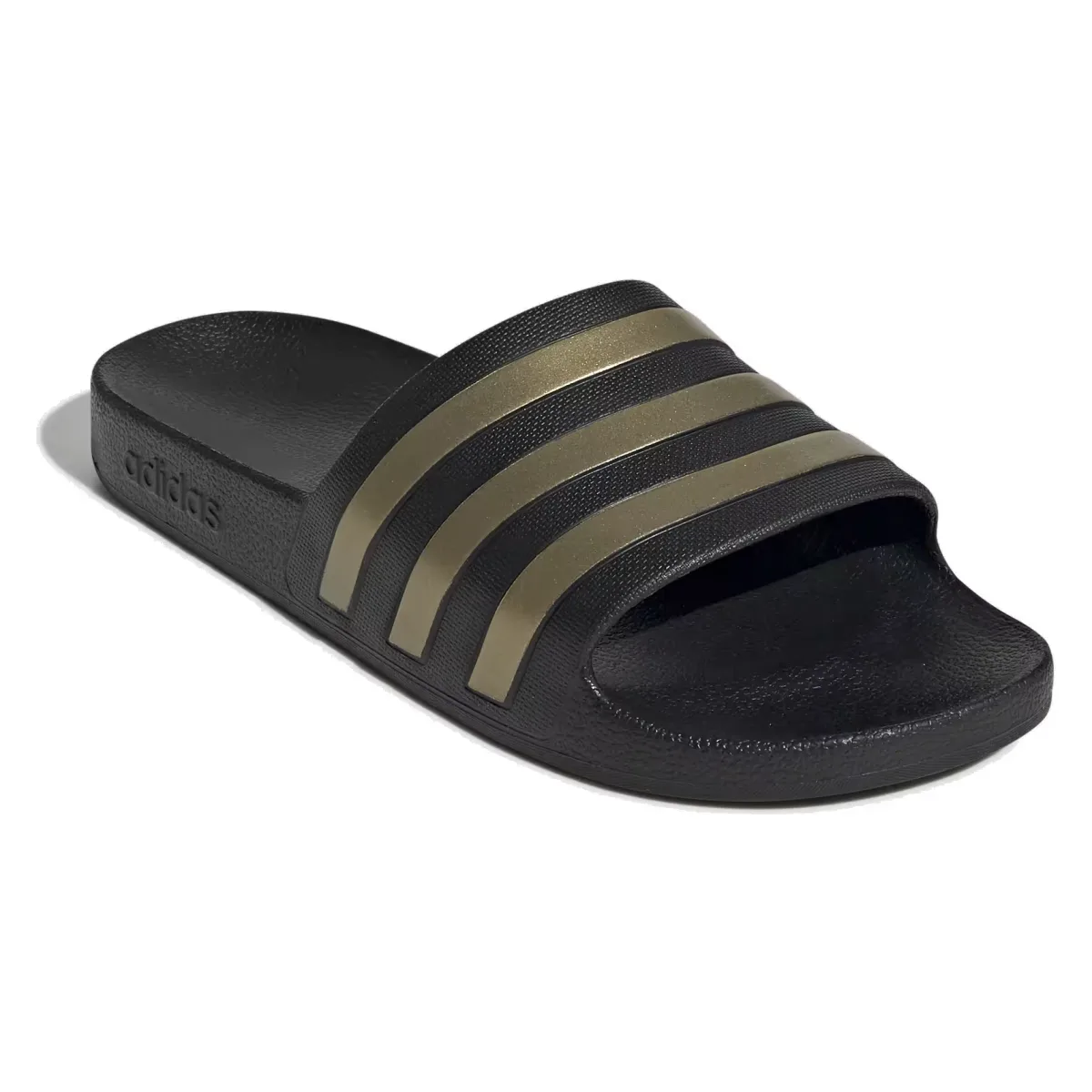 adidas Adilette Aqua Slides Core Black Gold Metallic