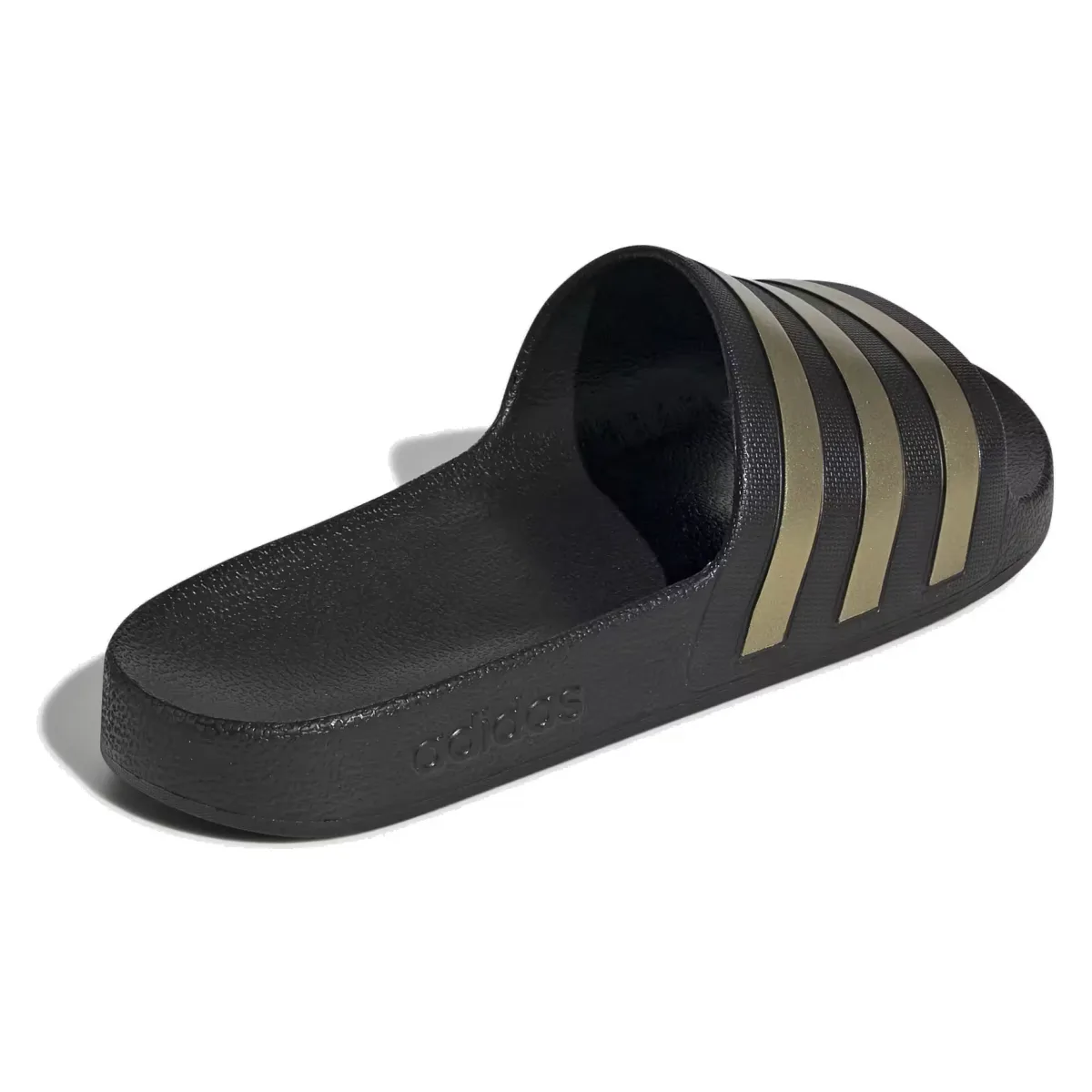 adidas Adilette Aqua Slides Core Black Gold Metallic