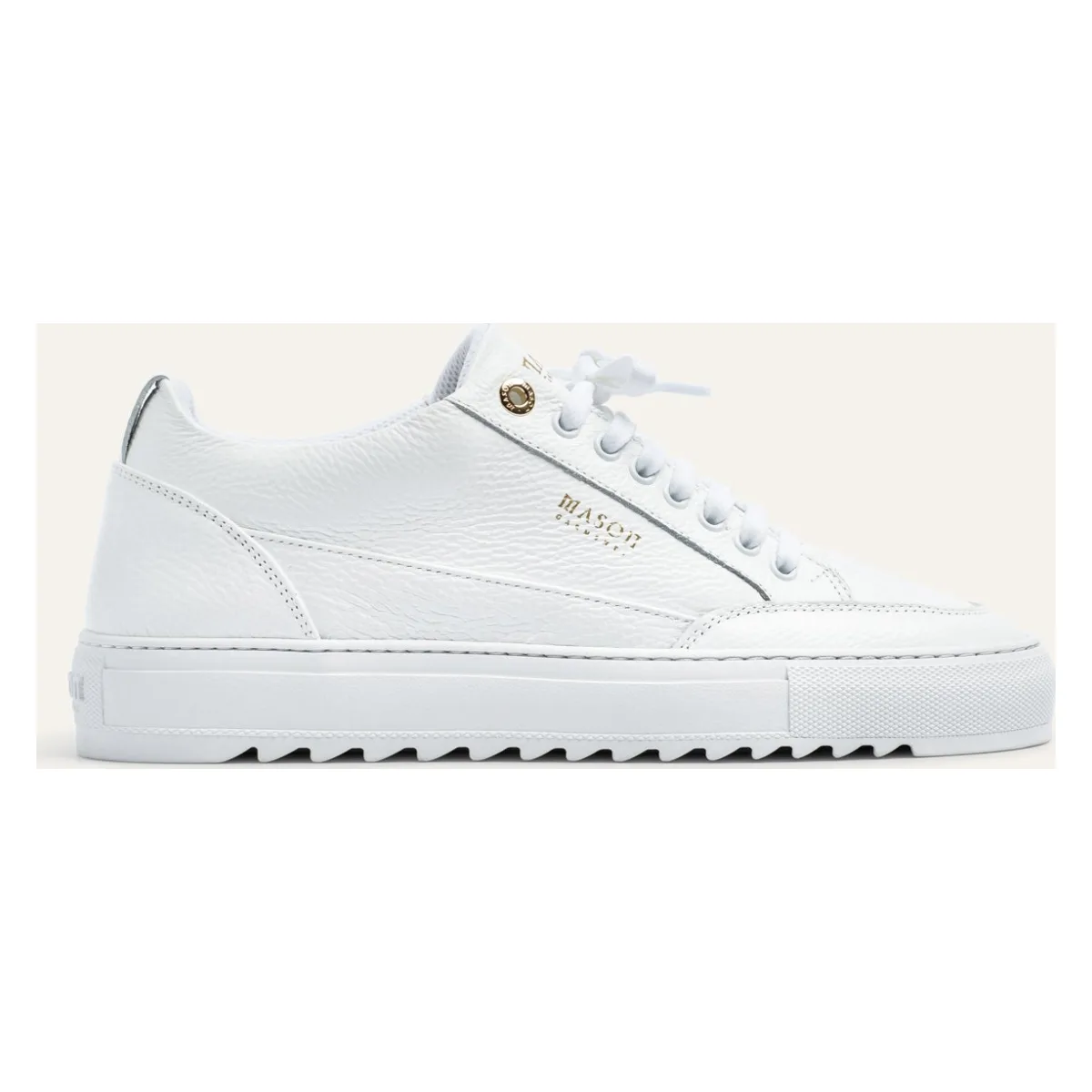 Mason Garments Mason Garments Men's and Women's Trainer Leather Tia Squali White