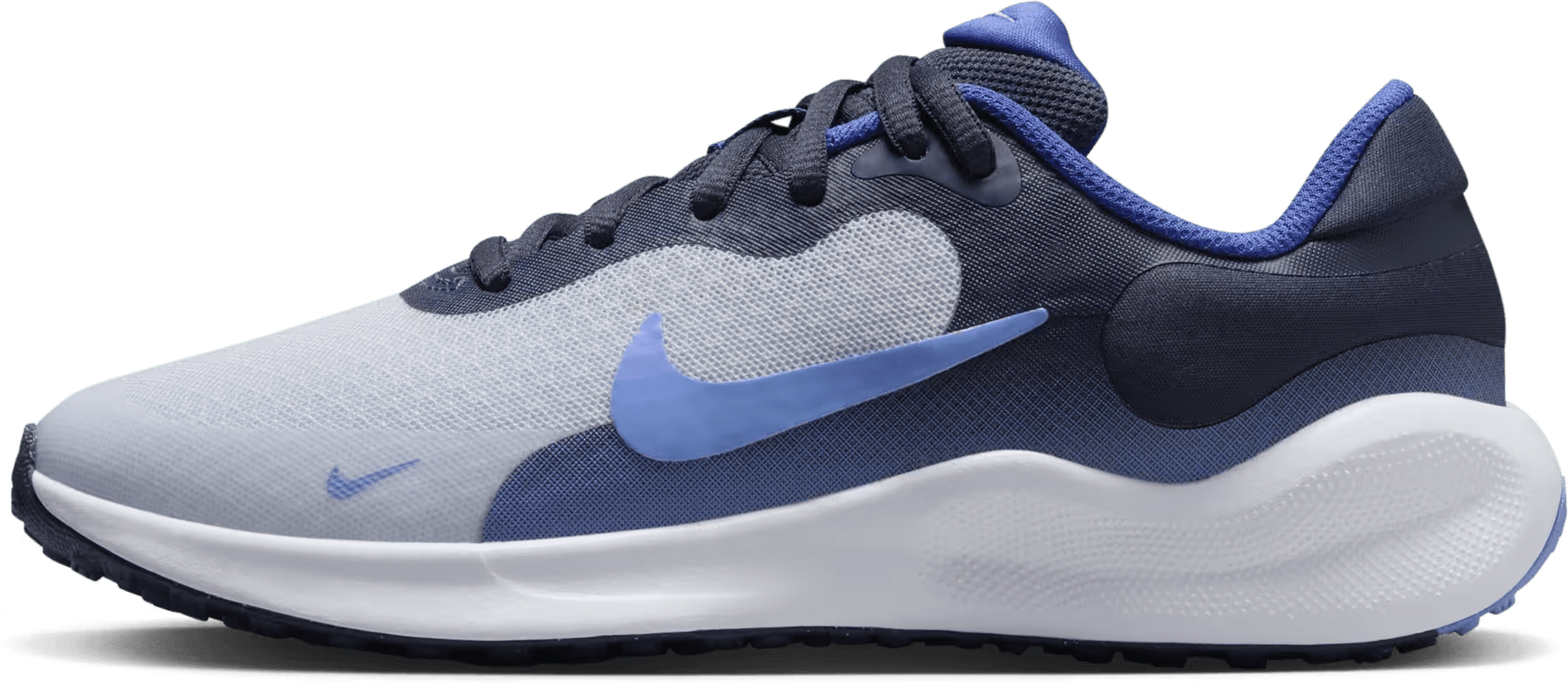 Nike Revolution 7 Football Grey Thunder Blue Astronomy Blue Royal Pulse (GS)