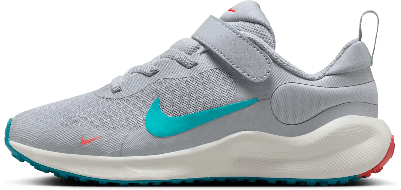 Nike Revolution 7 Wolf Grey Bright Crimson Summit White Dusty Cactus (PS)