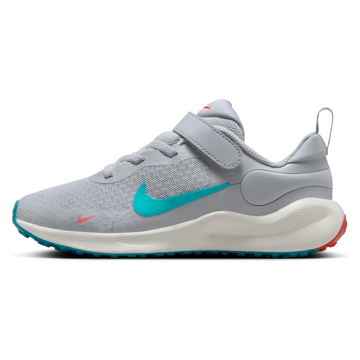 Nike Revolution 7 Wolf Grey Bright Crimson Summit White Dusty Cactus (PS)