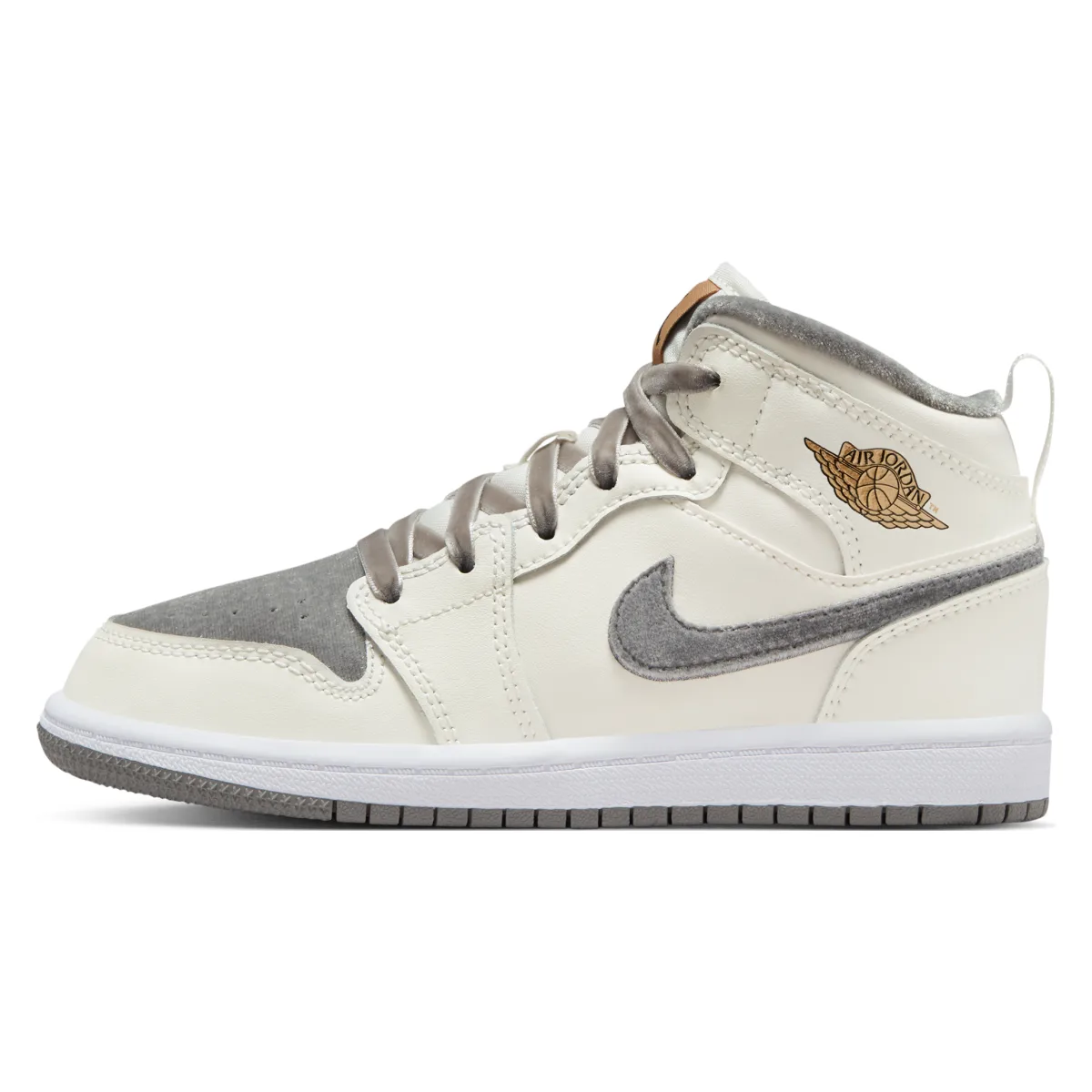 Air Jordan 1 Mid SE PS "Grey Velvet Toe"