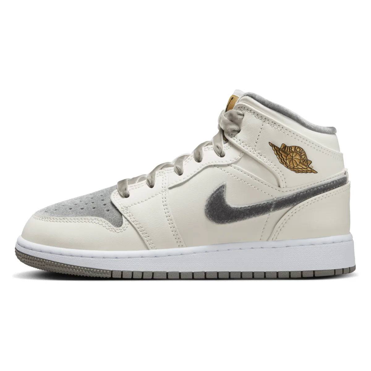 Air Jordan 1 Mid GS SE "Grey Velvet Toe"
