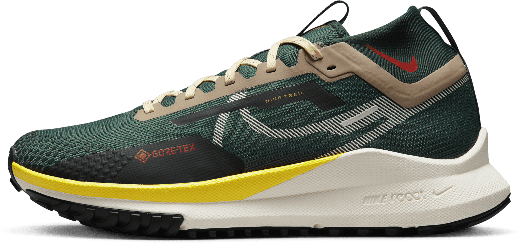 Nike React Pegasus Trail 4 Gore-Tex Noble Green Picante Red