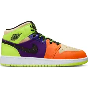 Air Jordan 1 Mid SE GS "Volt/Vivid Orange"