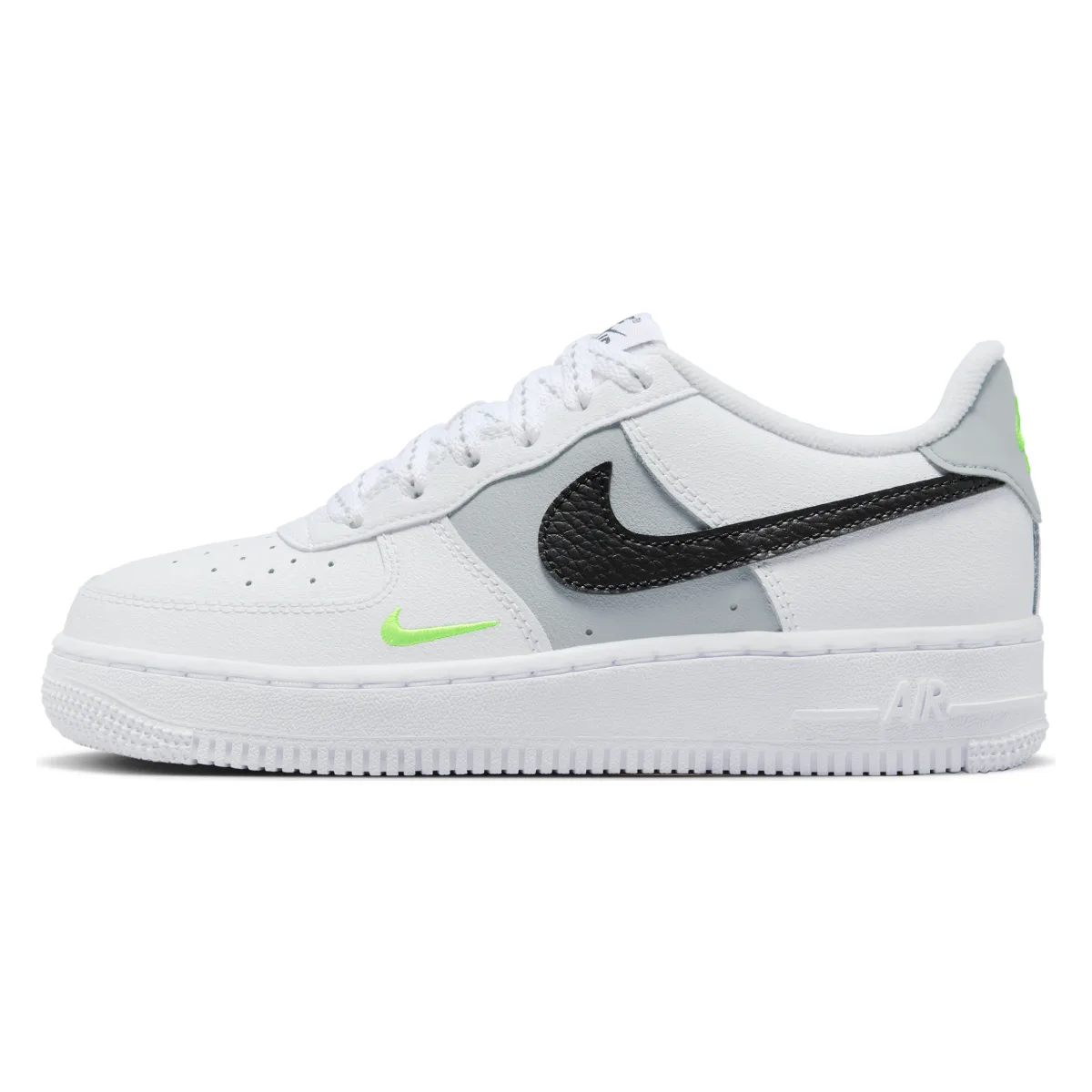 Nike Air Force 1 GS "White Volt Mini Swoosh"