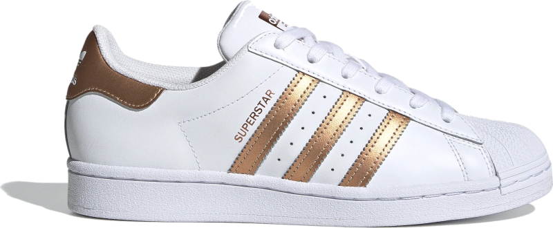 Adidas superstars white copper top rose gold