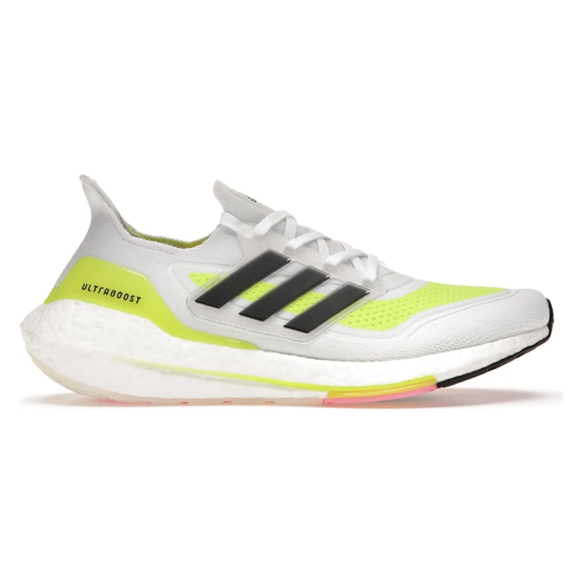 adidas Ultra Boost 21 White Solar Yellow