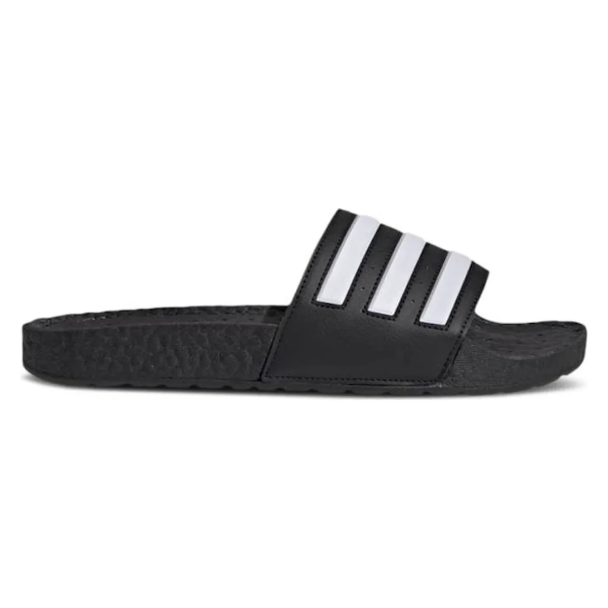 adidas Adilette Boost Slides Black White Stripes