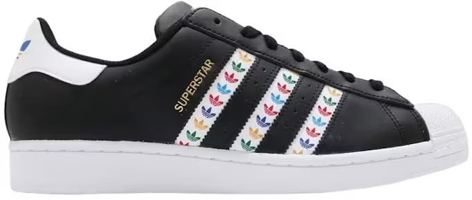 adidas Superstar Black Multi-Color Trefoil Stripes