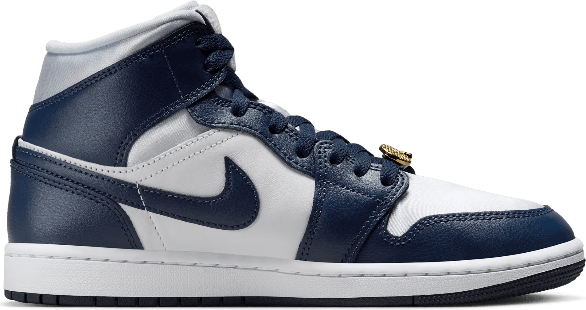 Jordan 1 Mid Womens "Football Grey White Midnight Navy"