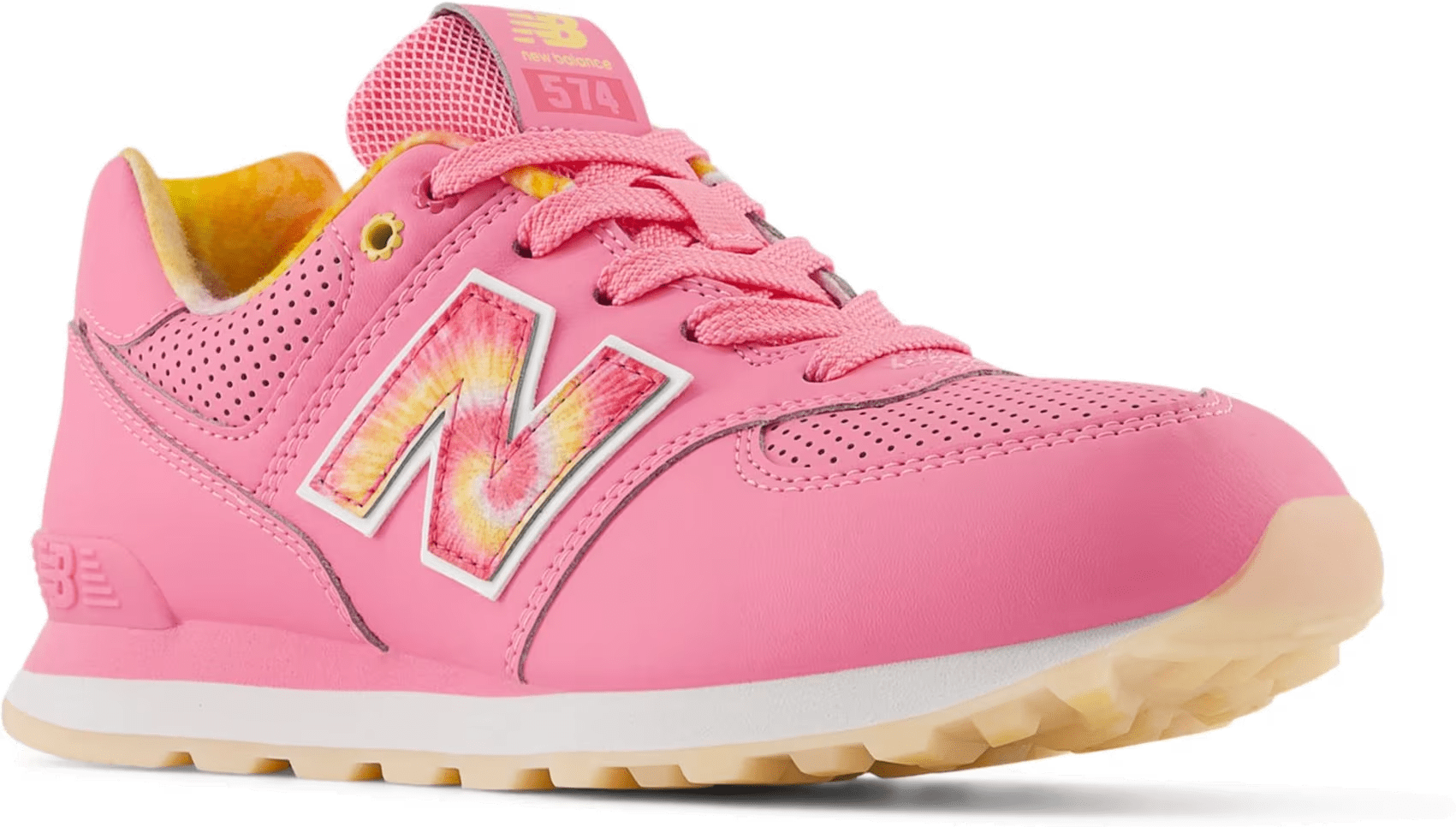 New Balance 574 Signal Pink Clementine Tie-Dye (GS)