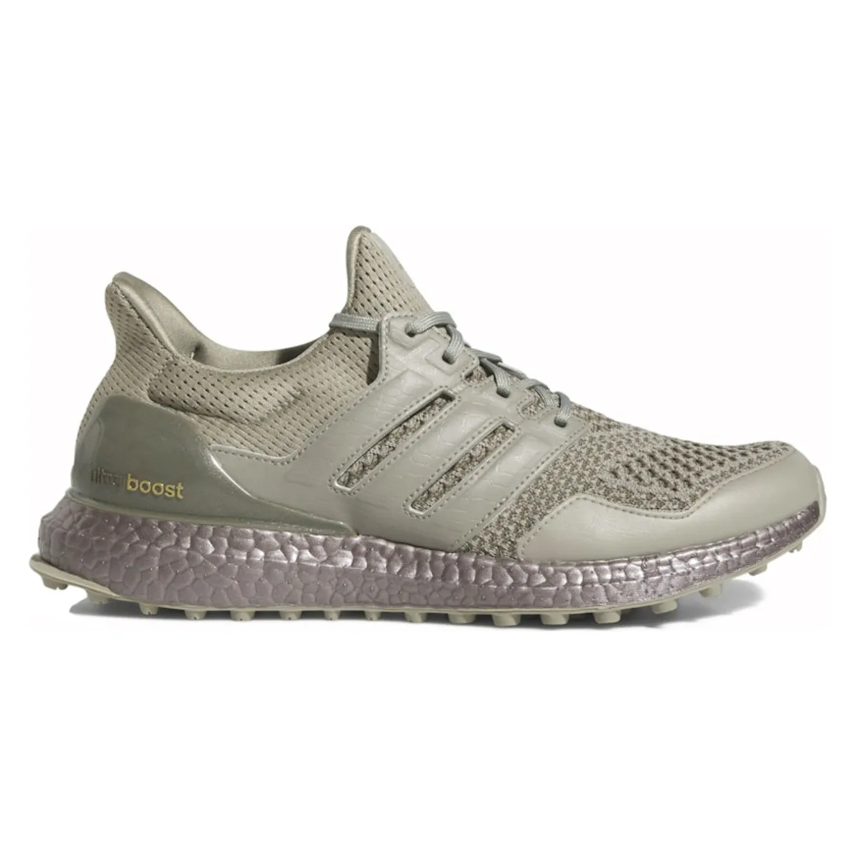 adidas Ultra Boost Spikeless Golf Silver Pebble Olive Strata