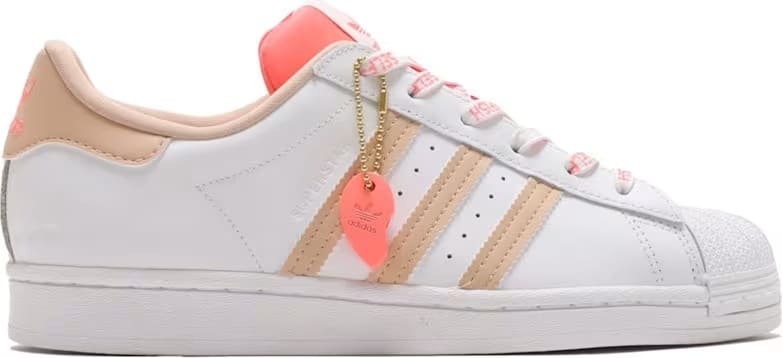 adidas Superstar Cloud White Halo Blush Acid Red (Women's)